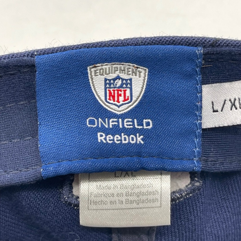 Reebok NFL Onfield Dallas Cowboys L/XL Fitted Hat Navy Blue Double Star Cap - Picture 2 of 11
